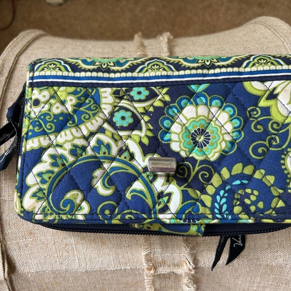 Vera Bradley Handbags - Vera Bradley Blue and Green Paisley Clutch